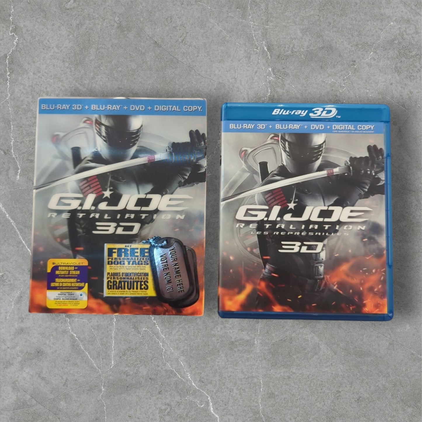 G.I. Joe Retaliation 3D Blu-Ray/Blu-Ray and DVD with slipcover