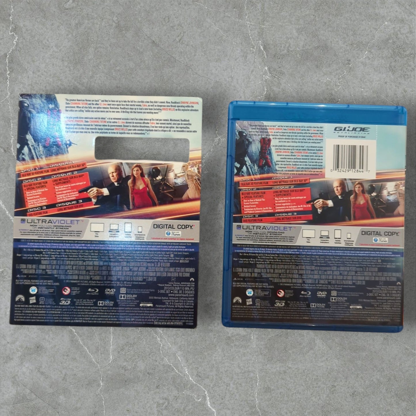 G.I. Joe Retaliation 3D Blu-Ray/Blu-Ray and DVD with slipcover