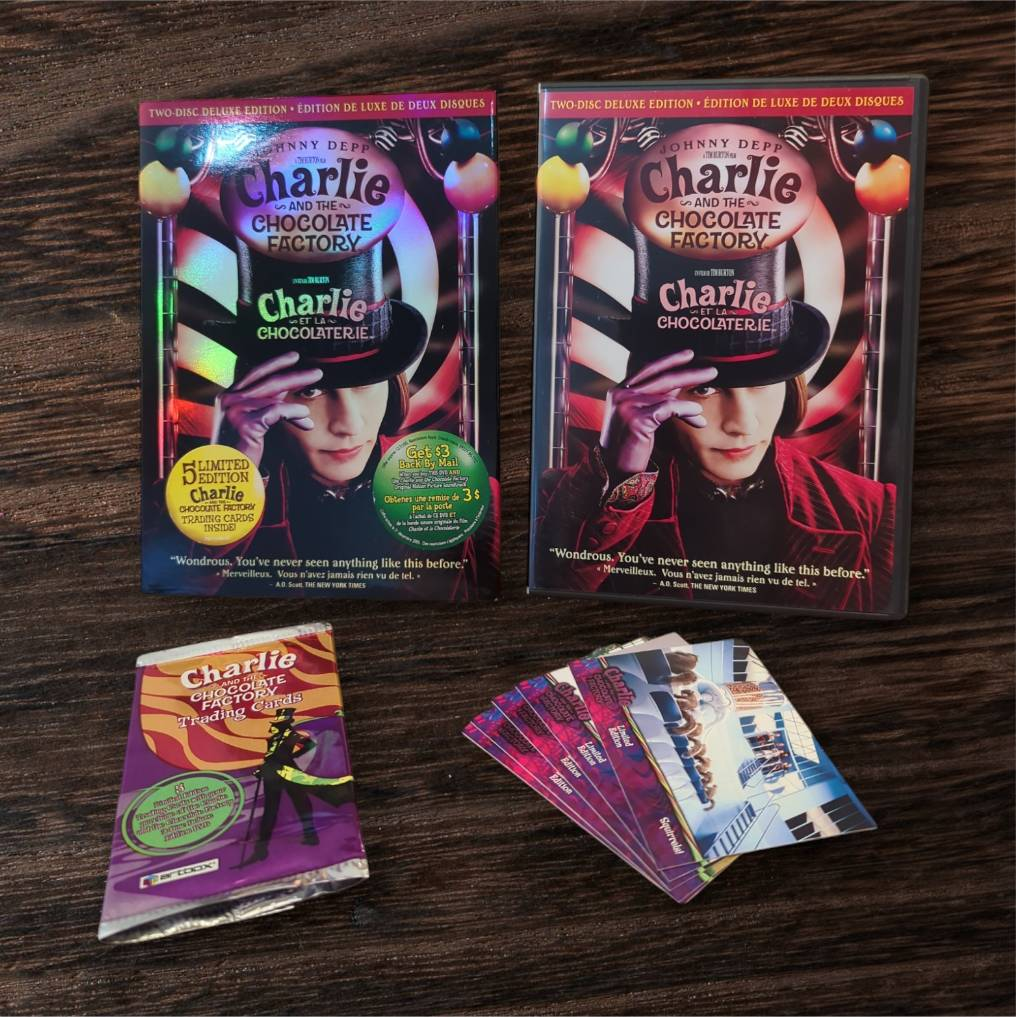 Charlie and the Chocolate Factory (Two-Disc Deluxe Edition DVD) w/ Trading Cards